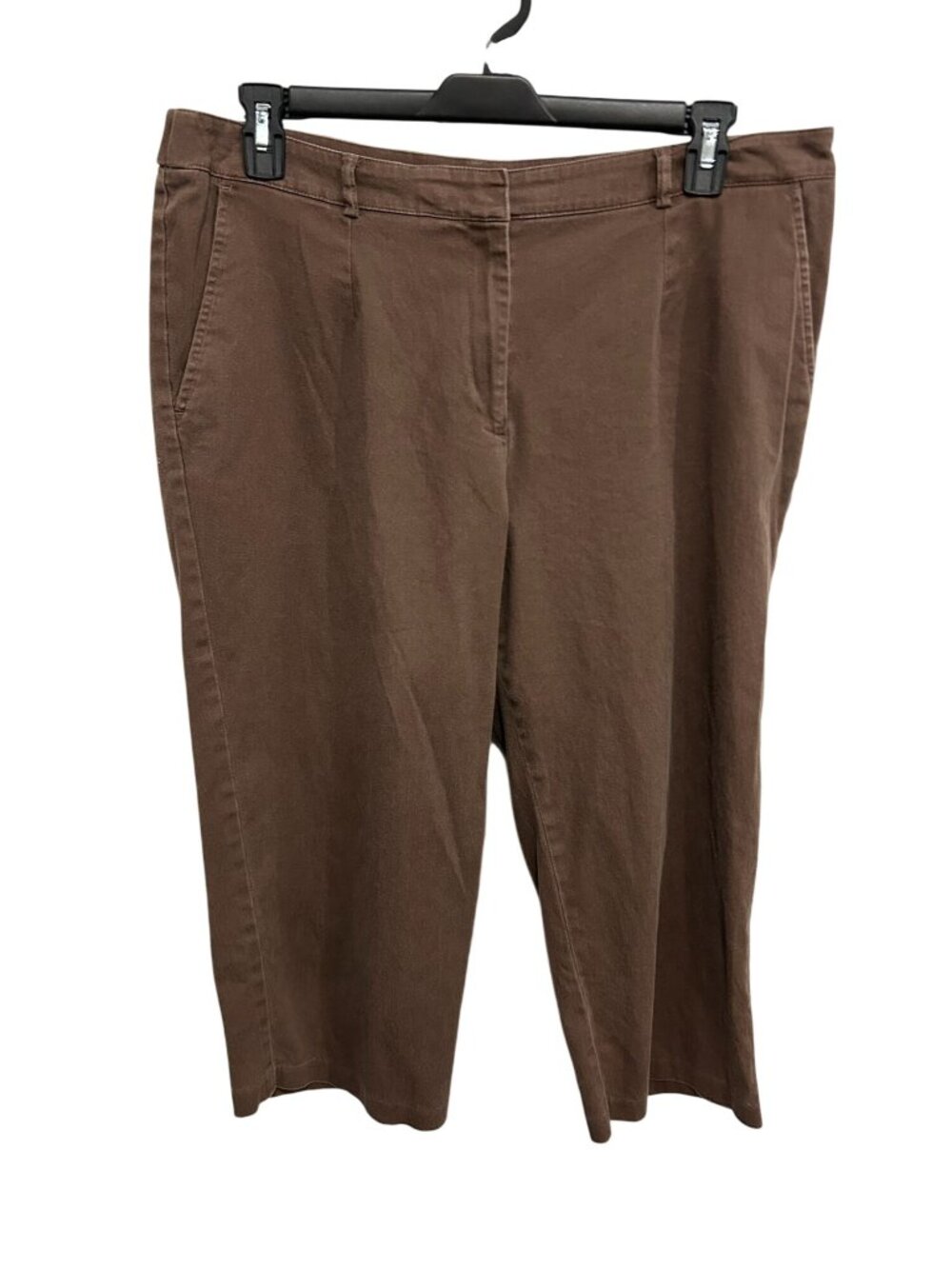 Bay Studio Plus 16W Brown Stretch Capri Pants Cotton Blend Earth Tones Minimalis